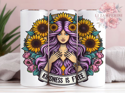 Affirmation 20oz Tumbler Wrap PNG, Sunflower Tumbler Png, Straight & Tapered Tumbler Wrap, Instant Digital Download Sublimation Li Zamperini 