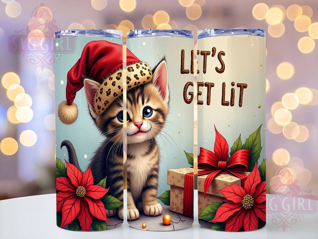 Affirmation 20oz Tumbler Wrap Sublimation Design, Straight Tapered Tumbler Wrap, Kitten Christmas Tumbler Png, Instant Digital Download Sublimation SvggirlplusArt 