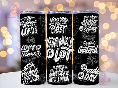 Affirmation 20oz Tumbler Wrap Sublimation Design, Straight Tapered Tumbler Wrap, Thank You Appreciation Tumbler Png, Instant Digital Downloadc Sublimation SvggirlplusArt 