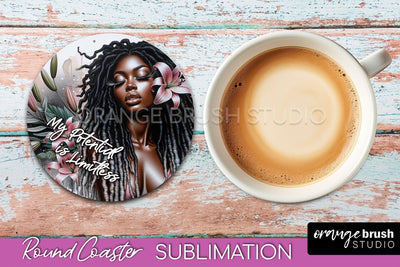 Affirmation Coaster Sublimation - Round Coaster PNG Design Sublimation OrangeBrushStudio 