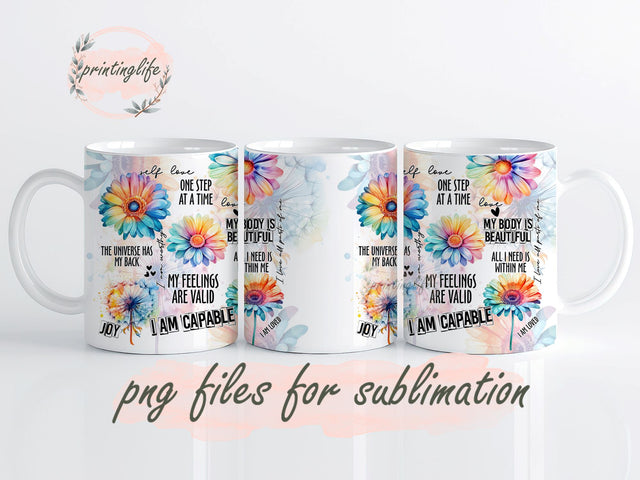 Affirmation Digital Design Download Mug Wrap Design, Mug Design PNG Sublimation PrintingLife 