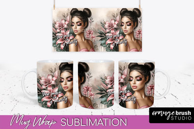 Affirmation Mug Wrap - Inspirational Quote Mug Sublimation Sublimation OrangeBrushStudio 