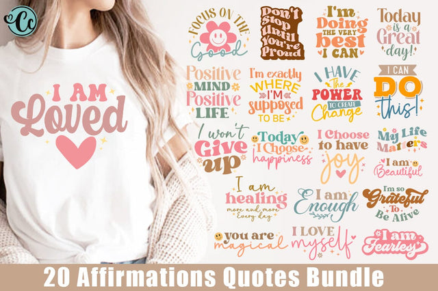Affirmation SVG bundle, Self Love SVG bundle, Self Care SVG Bundle, Journaling svg, Positive Energy svg, Mental health svg bundle SVG Crazy Craft 