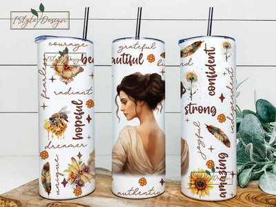 Affirmation Tumbler Wrap , 20 oz Skinny Tumbler Wrap, 20oz Tumbler Png Sublimation Design, Digital Instant Download Designs Sublimation iStyleDesign 