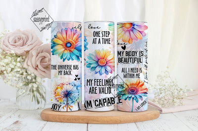 Affirmation Tumbler Wrap, 20oz Skinny Tumbler Design, Self love Tumbler Sublimation Designs, Positive Quotes Tumbler Png Design Download Sublimation sassyprint 