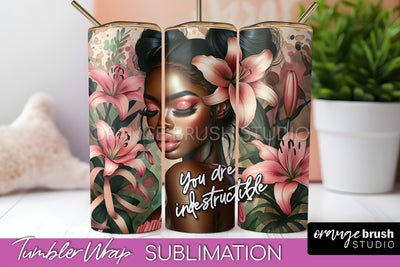 Affirmation Tumbler Wrap, Inspirational Tumbler Sublimation Sublimation OrangeBrushStudio 