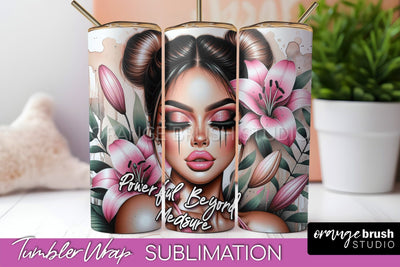 Affirmation Tumbler Wrap, Inspirational Tumbler Sublimation Sublimation OrangeBrushStudio 