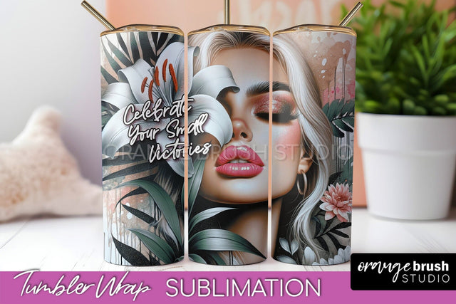 Affirmation Tumbler Wrap, Inspirational Tumbler Sublimation Sublimation OrangeBrushStudio 