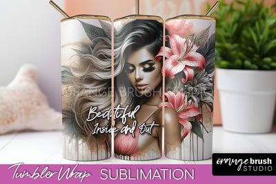 Affirmation Tumbler Wrap, Inspirational Tumbler Sublimation Sublimation OrangeBrushStudio 