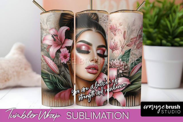 Affirmation Tumbler Wrap, Inspirational Tumbler Sublimation Sublimation OrangeBrushStudio 