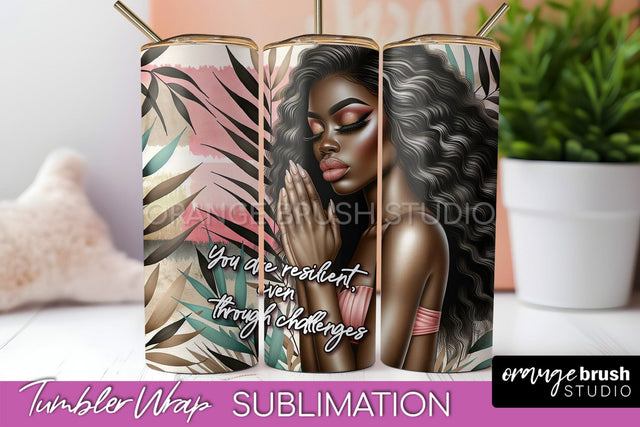Affirmation Tumbler Wrap, Inspirational Tumbler Sublimation Sublimation OrangeBrushStudio 