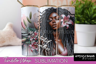 Affirmation Tumbler Wrap, Inspirational Tumbler Sublimation Sublimation OrangeBrushStudio 