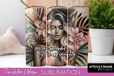 Affirmation Tumbler Wrap, Inspirational Tumbler Sublimation Sublimation OrangeBrushStudio 