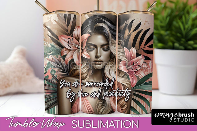 Affirmation Tumbler Wrap, Inspirational Tumbler Sublimation Sublimation OrangeBrushStudio 