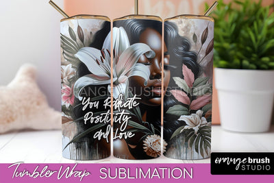 Affirmation Tumbler Wrap, Inspirational Tumbler Sublimation Sublimation OrangeBrushStudio 