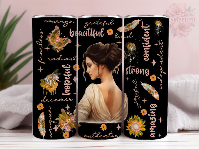 Affirmations 20oz Tumbler Wrap PNG, Inspirational Tumbler Png, Straight & Tapered Tumbler Wrap, Instant Digital Download Sublimation Li Zamperini 