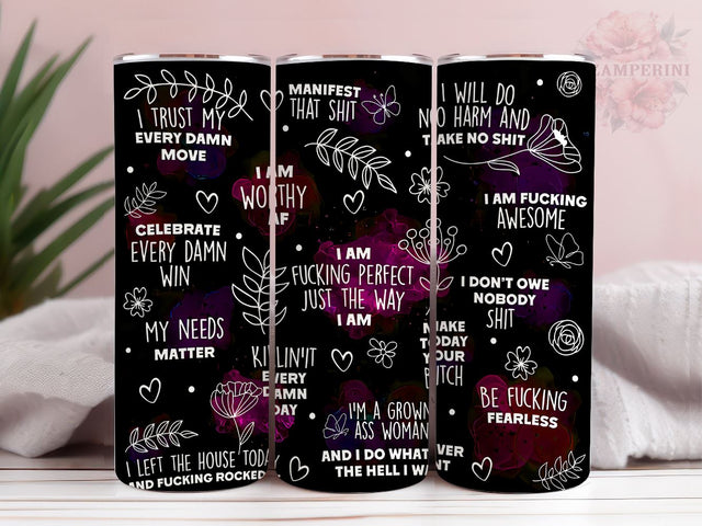 Affirmations 20oz Tumbler Wrap PNG, Mental Health Positive Quotes Tumbler Png, Straight & Tapered Tumbler Wrap, Instant Digital Download Sublimation Li Zamperini 