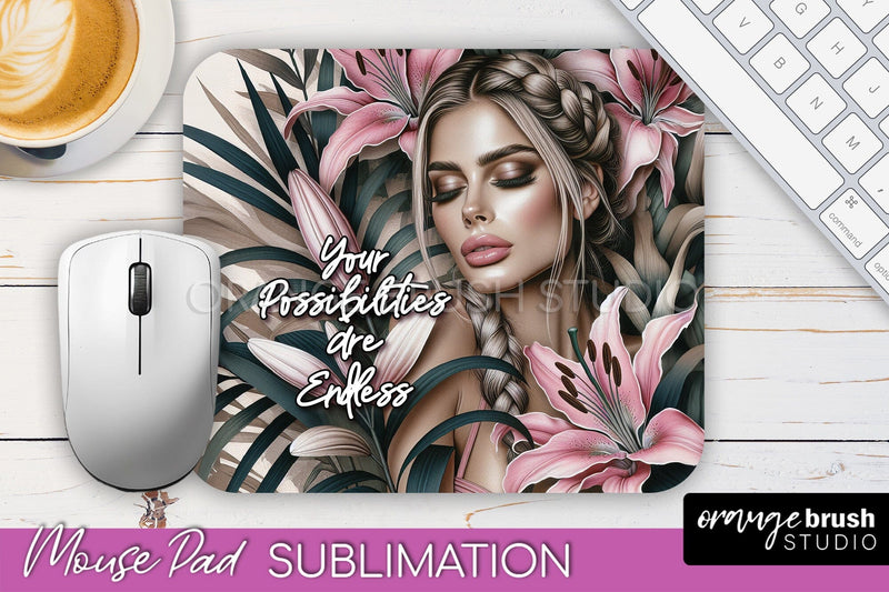 Affirmations Mouse Pad PNG, inspirational Quote Sublimation Sublimation OrangeBrushStudio 