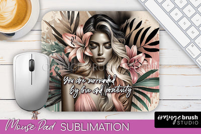 Affirmations Mouse Pad PNG, inspirational Quote Sublimation Sublimation OrangeBrushStudio 