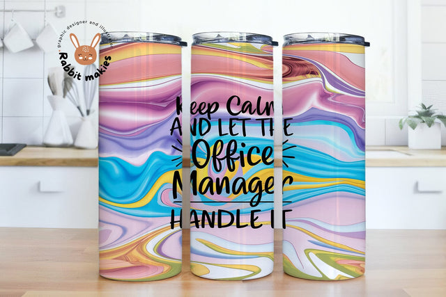 Affirmations Office Manager Tumbler Wrap, Keep Calm and Let the Office Manager Handle It 20 oz Skinny Tumbler Sublimation Design, Office Manager Gift, Affirmations Tumbler Wrap, Sublimation Rabbitmakies 