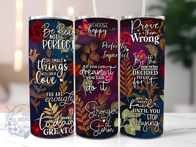 Affirmations Positive 20oz Skinny Tumbler, Affirmations Tumbler Png, Straight & Tapered Tumbler Wrap, Instant Digital Download Sublimation ToriDesigns 
