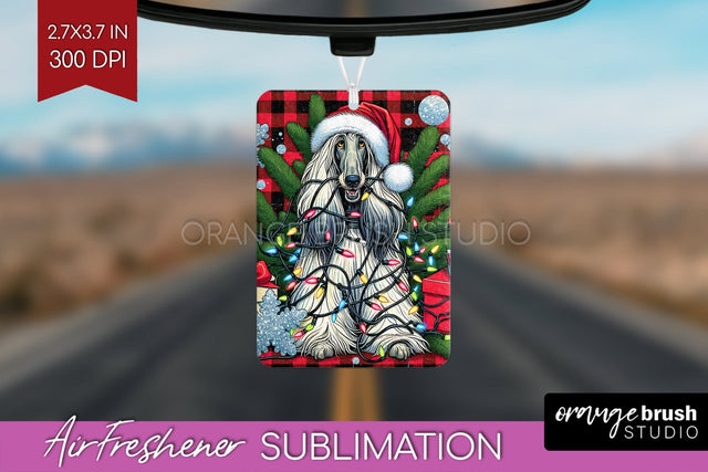 Afghan Hound Funny Christmas Dog Air Freshener Sublimation OrangeBrushStudio 