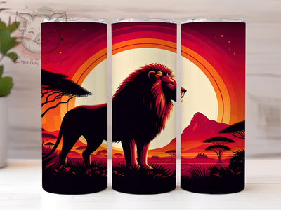 Africa Lion 20oz Tumbler Png, Straight & Tapered Tumbler Png, Lion Tumbler Png, Digital Download PNG Sublimation Lara' s Designs 