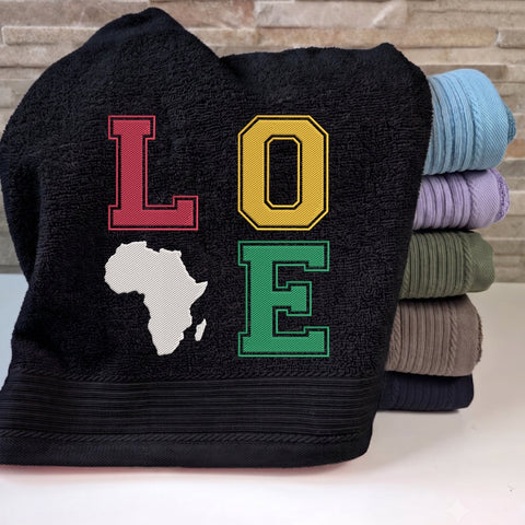 Africa Love Embroidery Design – Colorful LOVE Africa Map Varsity Letter Machine Embroidery File Embroidery/Applique DESIGNS PatternFeed8 