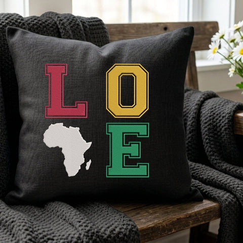 Africa Love Embroidery Design – Colorful LOVE Africa Map Varsity Letter Machine Embroidery File Embroidery/Applique DESIGNS PatternFeed8 