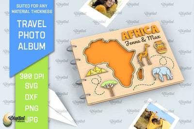 Africa Travel Photo Album Laser Cut. Memory Book SVG SVG Evgenyia Guschina 