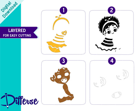 African-American Bee Baby Girl SVG | Bee Baby Shower SVG SVG Differse 