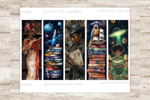 African American Bookmarks | Reading Printable SVG GlamArtZhanna 