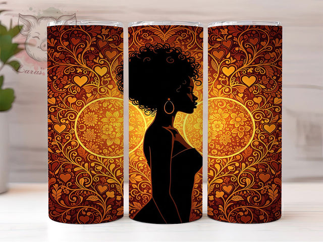 African American Cupid Valentine Tumbler, African American, Love Hearts, Sublimation Art, 20oz Tumbler, Romantic Theme, Festive Design Sublimation Lara' s Designs 