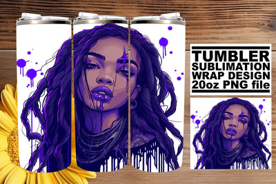 African American Gothic Halloween Design for Tumblers 20oz Sublimation afrosvg 