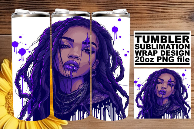 African American Gothic Halloween Design for Tumblers 20oz Sublimation afrosvg 