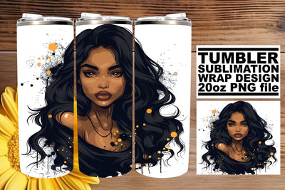 African American Gothic Halloween Tumbler Wrap Sublimation Sublimation afrosvg 
