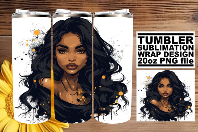 African American Gothic Halloween Tumbler Wrap Sublimation Sublimation afrosvg 