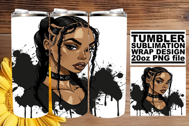African American Gothic Halloween Tumbler Wrap Sublimation Sublimation afrosvg 