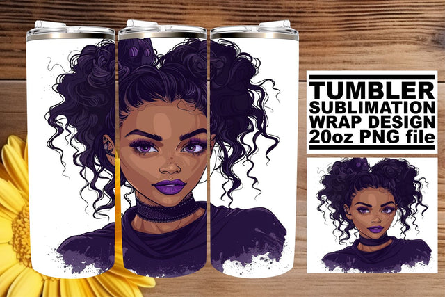 African American Gothic Halloween Tumbler Wrap Sublimation Sublimation afrosvg 