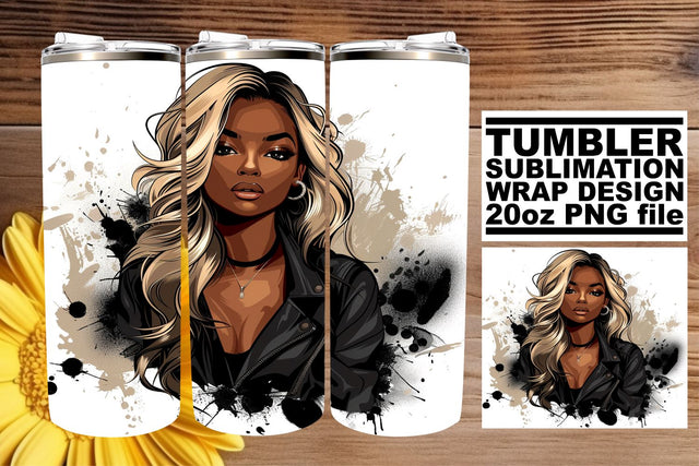 African American Halloween Gothic Tumbler Wrap 20oz Sublimation afrosvg 