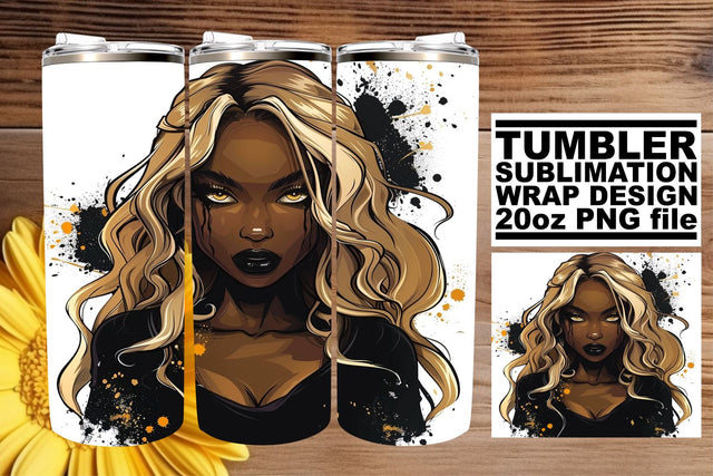 African American Portrait Halloween Design for Tumblers Sublimation afrosvg 