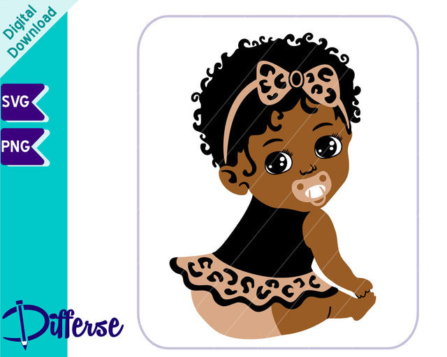 African-American Safari Baby Girl SVG | Safari Baby Shower SVG SVG Differse 