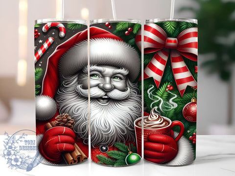 African American Santa Tumbler, Christmas Tumbler Wrap, 20oz Sublimation Design, Holiday Drinkware, Festive Tumbler, Unique Santa Claus Gifts, Tis the Season Tumbler Sublimation ToriDesigns 
