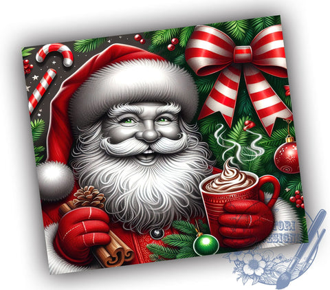 African American Santa Tumbler, Christmas Tumbler Wrap, 20oz Sublimation Design, Holiday Drinkware, Festive Tumbler, Unique Santa Claus Gifts, Tis the Season Tumbler Sublimation ToriDesigns 