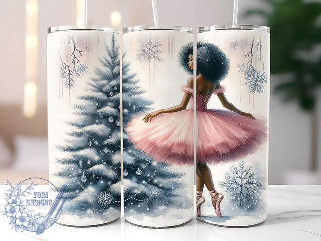 African American Sugar Plum Fairy 20oz Skinny Tumbler, African American Tumbler Png, Straight & Tapered Tumbler Wrap, Instant Digital Download Sublimation ToriDesigns 