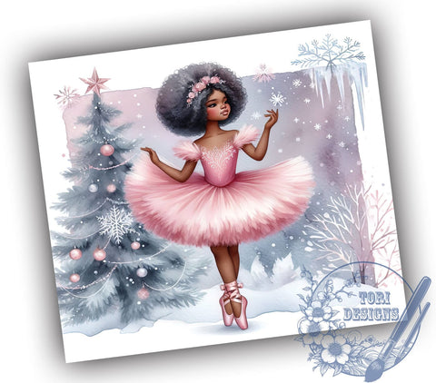 African American Sugar Plum Fairy 20oz Skinny Tumbler, African American Tumbler Png, Straight & Tapered Tumbler Wrap, Instant Digital Download Sublimation ToriDesigns 