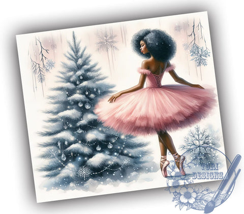 African American Sugar Plum Fairy 20oz Skinny Tumbler, African American Tumbler Png, Straight & Tapered Tumbler Wrap, Instant Digital Download Sublimation ToriDesigns 