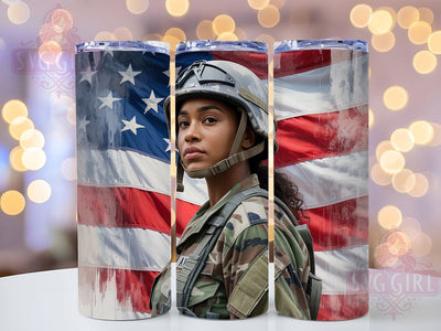 African American Veteran Woman Tumbler, Military Theme, African American, 20Oz Tumbler, Sublimation Design, Tumbler Wrap, Digital Download Sublimation SvggirlplusArt 