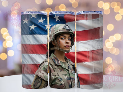 African American Veteran Woman Tumbler, Military Theme, African American, 20Oz Tumbler, Sublimation Design, Tumbler Wrap, Digital Download Sublimation SvggirlplusArt 