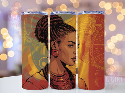African American Woman Art Tumbler, Black Woman, Illustration Art, Tumbler Wrap, Sublimation Design, 20Oz Tumbler, Digital Download Sublimation SvggirlplusArt 